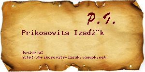 Prikosovits Izsák névjegykártya